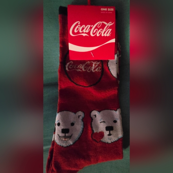 Coca Cola Accessories - Coca-Cola Red Socks with Polar Bear Pattern